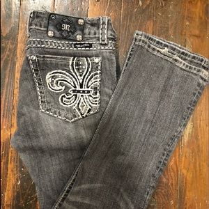 Miss Me Grey Stone Washed Boot Cut Jeans